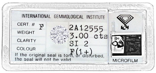 Foto 1 - Dreikaräter Diamant 3,00ct Brillant Top Wesselton F IGI, D6126
