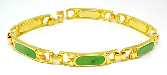 Foto 1 - Schmuck Top Gelbgold-Armband, Jade/Jadeit! Neu Okkasion, S0769