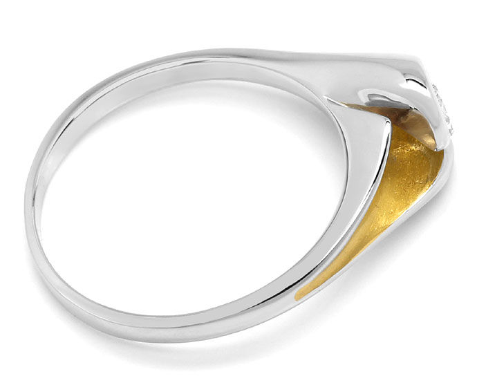 Foto 3 - Edler Platin Gelbgold-Ring mit 0,36ct Brillant-Solitär, S5430